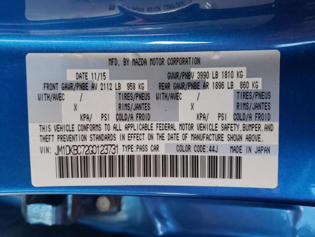 2016 Mazda Cx-3 Touring VIN: JM1DKBC72G0123731 Lot: 58037854