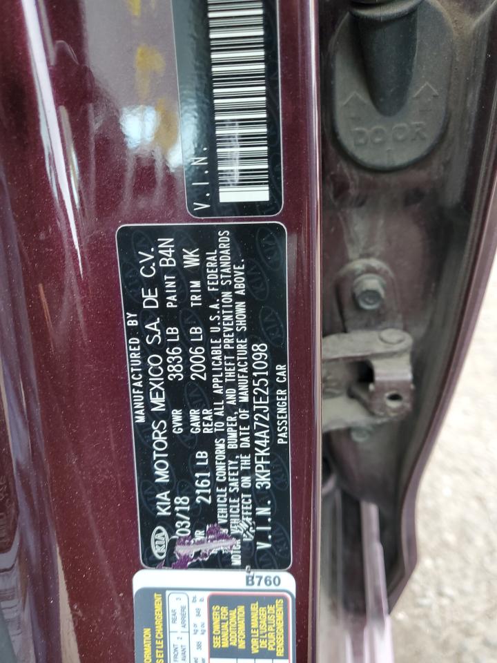 3KPFK4A72JE251098 2018 Kia Forte Lx