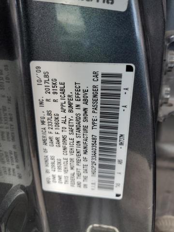 2010 Honda Accord Lx VIN: 1HGCP2F33AA035487 Lot: 59458424