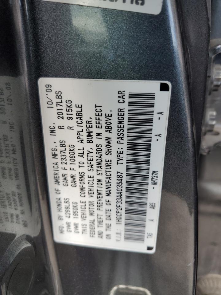 1HGCP2F33AA035487 2010 Honda Accord Lx