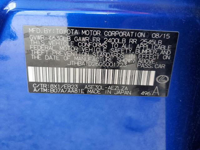 2016 Lexus Is 200T VIN: JTHBA1D26G5001723 Lot: 59435284