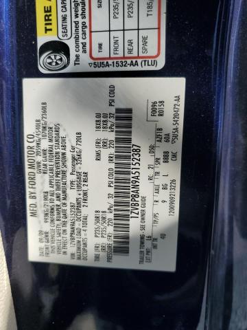 2010 Ford Mustang VIN: 1ZVBP8AN9A5152387 Lot: 59160194