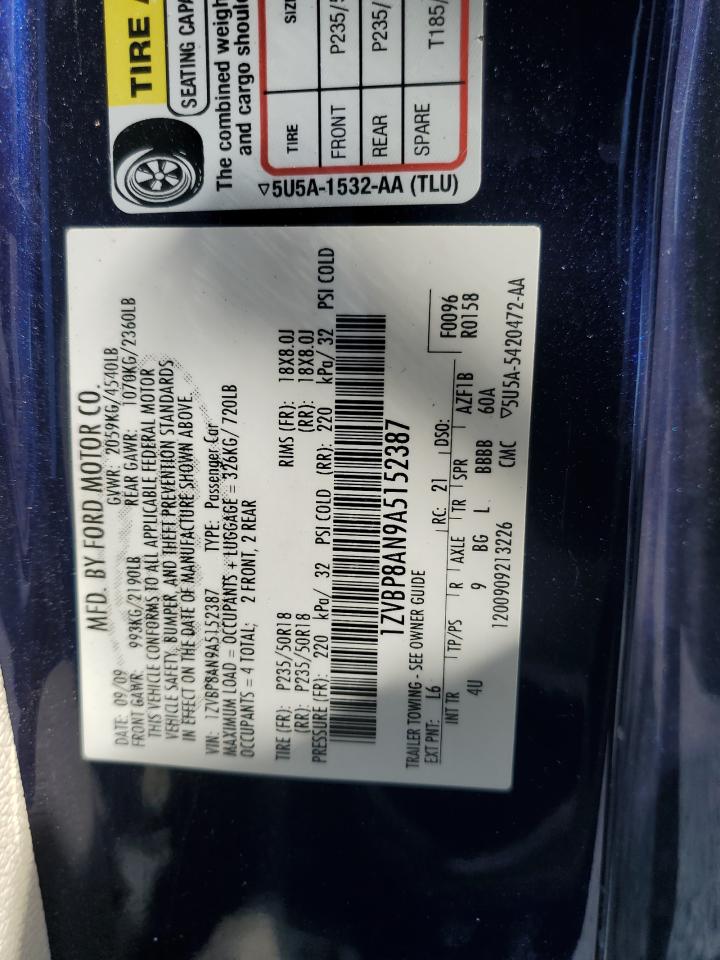 1ZVBP8AN9A5152387 2010 Ford Mustang