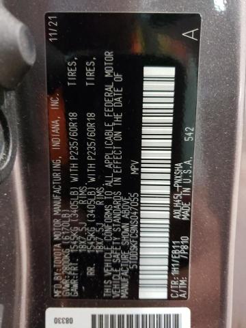 2022 Toyota Sienna Xse VIN: 5TDDSKFC9NS047055 Lot: 60503924