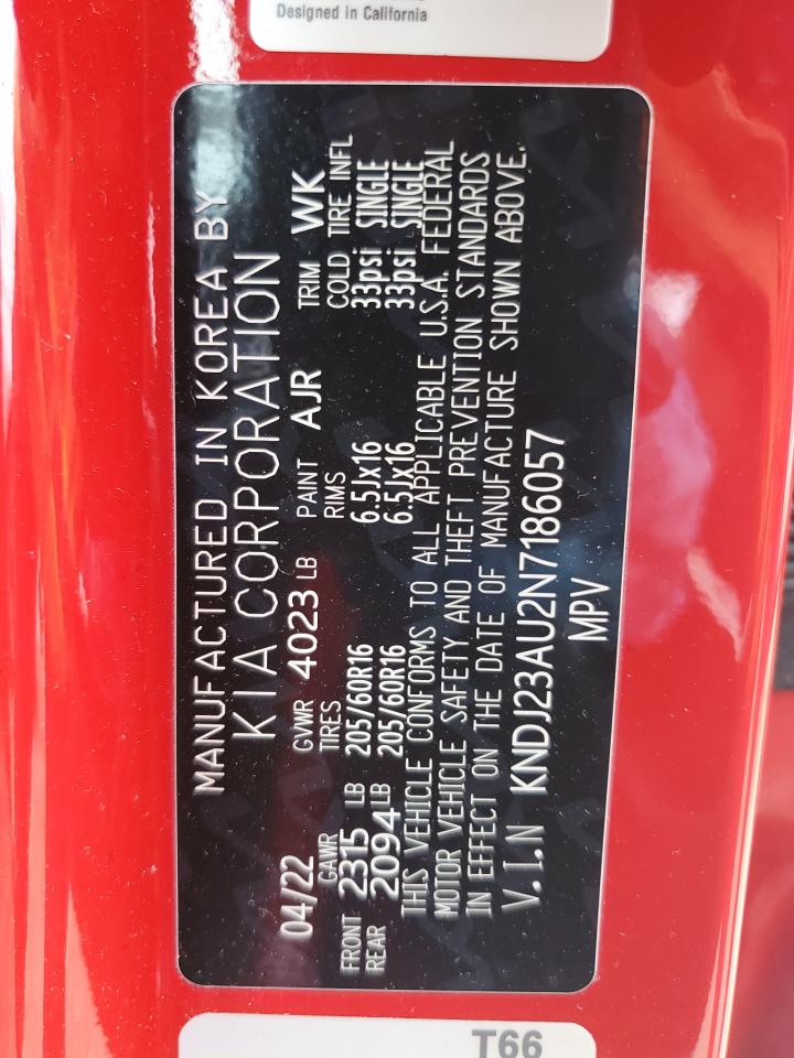 KNDJ23AU2N7186057 2022 Kia Soul Lx