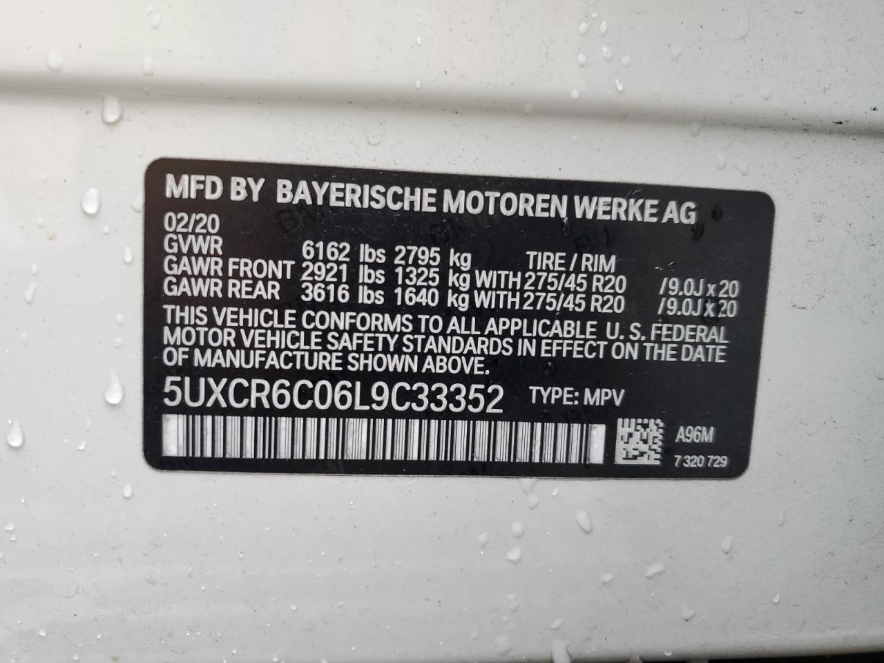 5UXCR6C06L9C33352 2020 BMW X5 xDrive40I