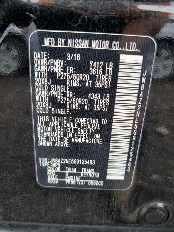 JN8AZ2NE5G9125483 2016 Infiniti Qx80