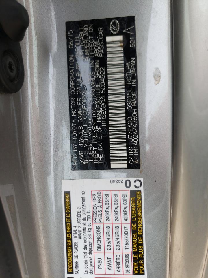 JTHSE5BC3F5004522 2015 Lexus Rc 350