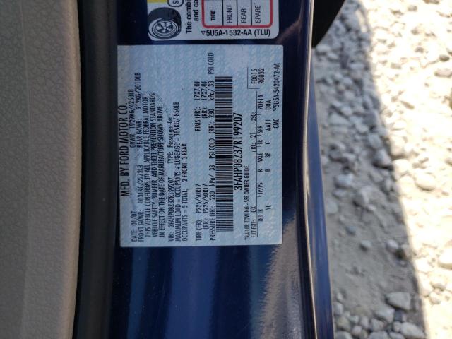 2007 Ford Fusion Sel VIN: 3FAHP08Z37R199207 Lot: 54206974