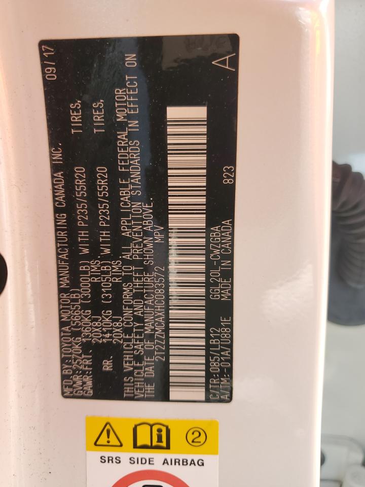 2T2ZZMCAXHC083572 2017 Lexus Rx 350 Base