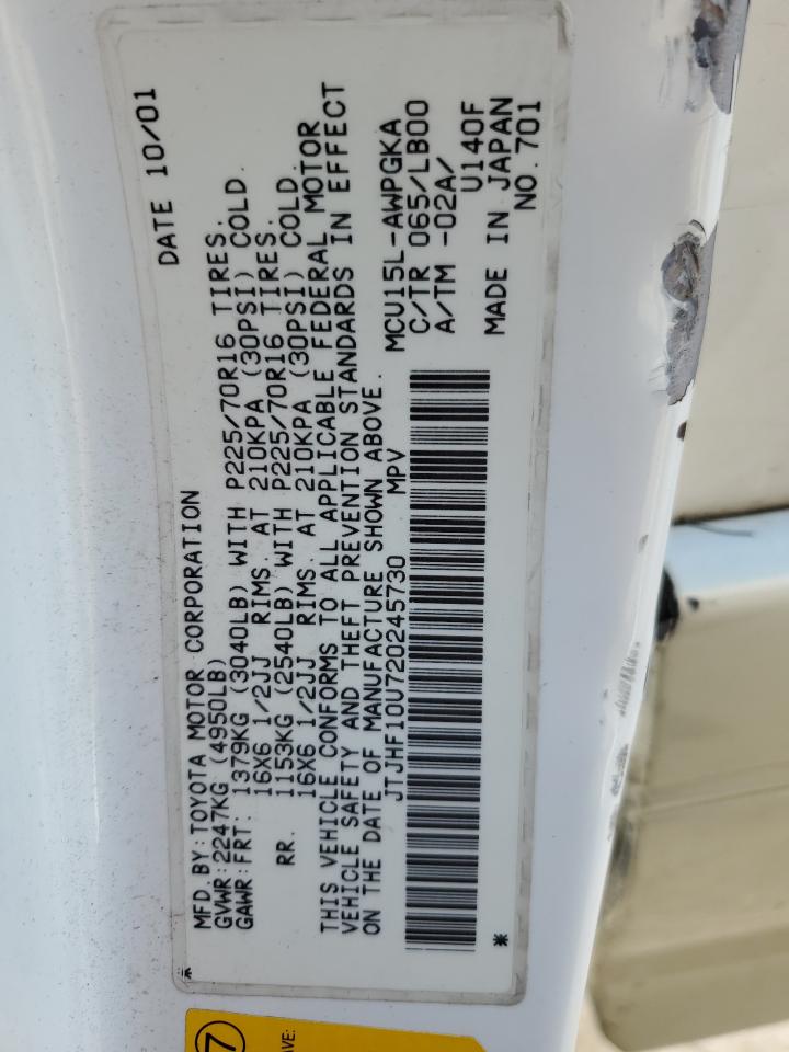 JTJHF10U720245730 2002 Lexus Rx 300