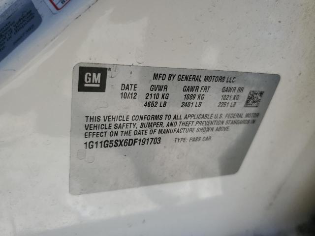 2013 Chevrolet Malibu 3Lt VIN: 1G11G5SX6DF191703 Lot: 60379194