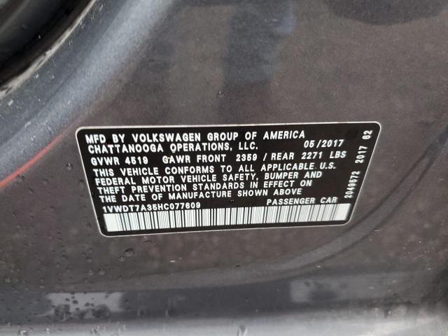 2017 Volkswagen Passat R-Line VIN: 1VWDT7A35HC077609 Lot: 59831754