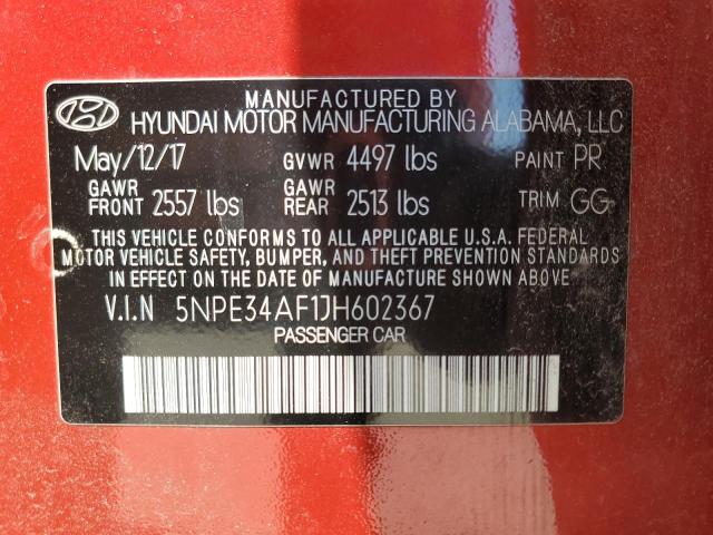 2018 Hyundai Sonata Sport VIN: 5NPE34AF1JH602367 Lot: 57553424