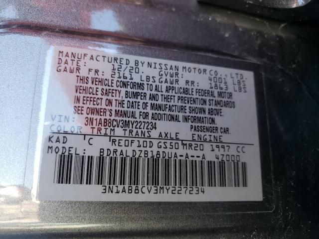 2021 Nissan Sentra Sv VIN: 3N1AB8CV3MY227234 Lot: 57386814