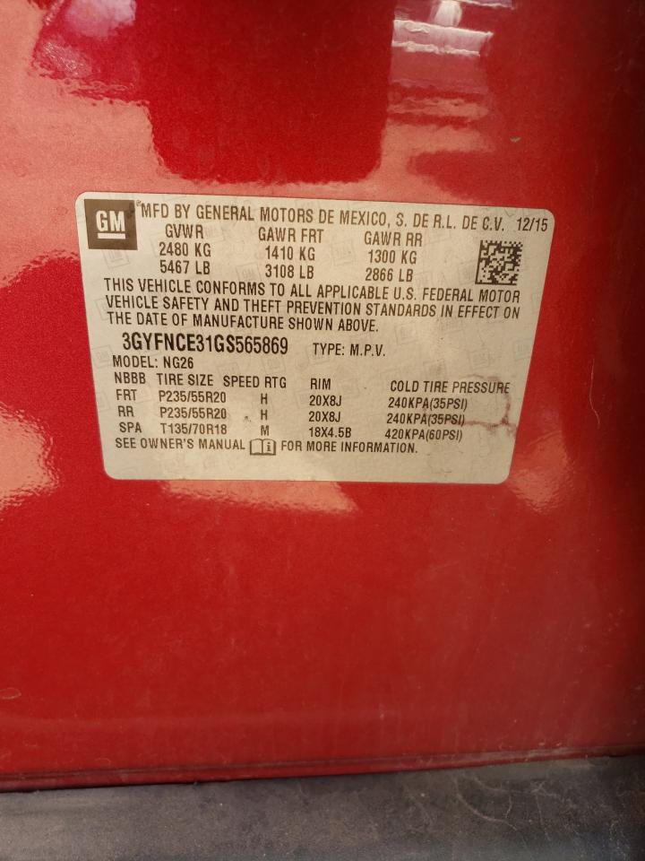 3GYFNCE31GS565869 2016 Cadillac Srx Performance Collection