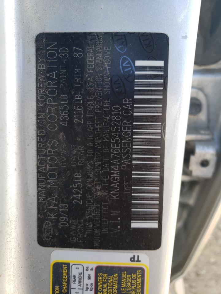 KNAGM4A76E5452810 2014 Kia Optima Lx