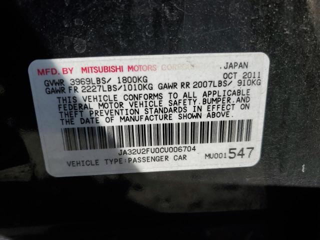 2012 Mitsubishi Lancer Es/Es Sport VIN: JA32U2FU0CU006704 Lot: 59209624