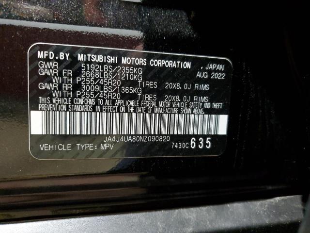 2022 Mitsubishi Outlander Se VIN: JA4J4UA80NZ090820 Lot: 61023614