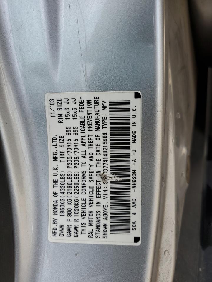 SHSRD77414U215464 2004 Honda Cr-V Lx