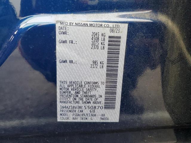 2024 Nissan Leaf S VIN: 1N4AZ1BV3RC550870 Lot: 57682954