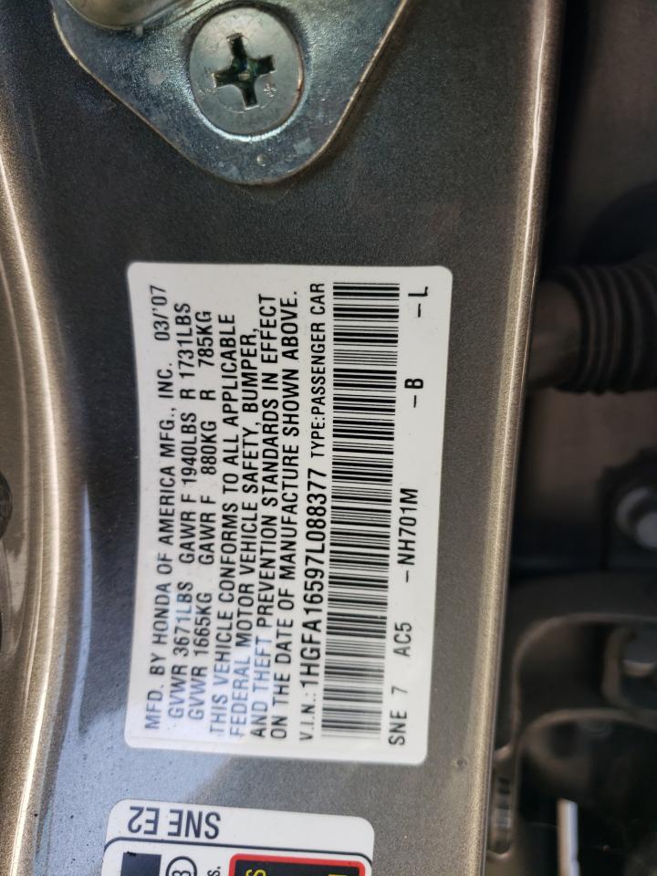 1HGFA16597L088377 2007 Honda Civic Lx