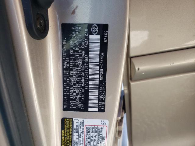 2004 Toyota Camry Le VIN: 4T1BF30K64U571092 Lot: 58363954