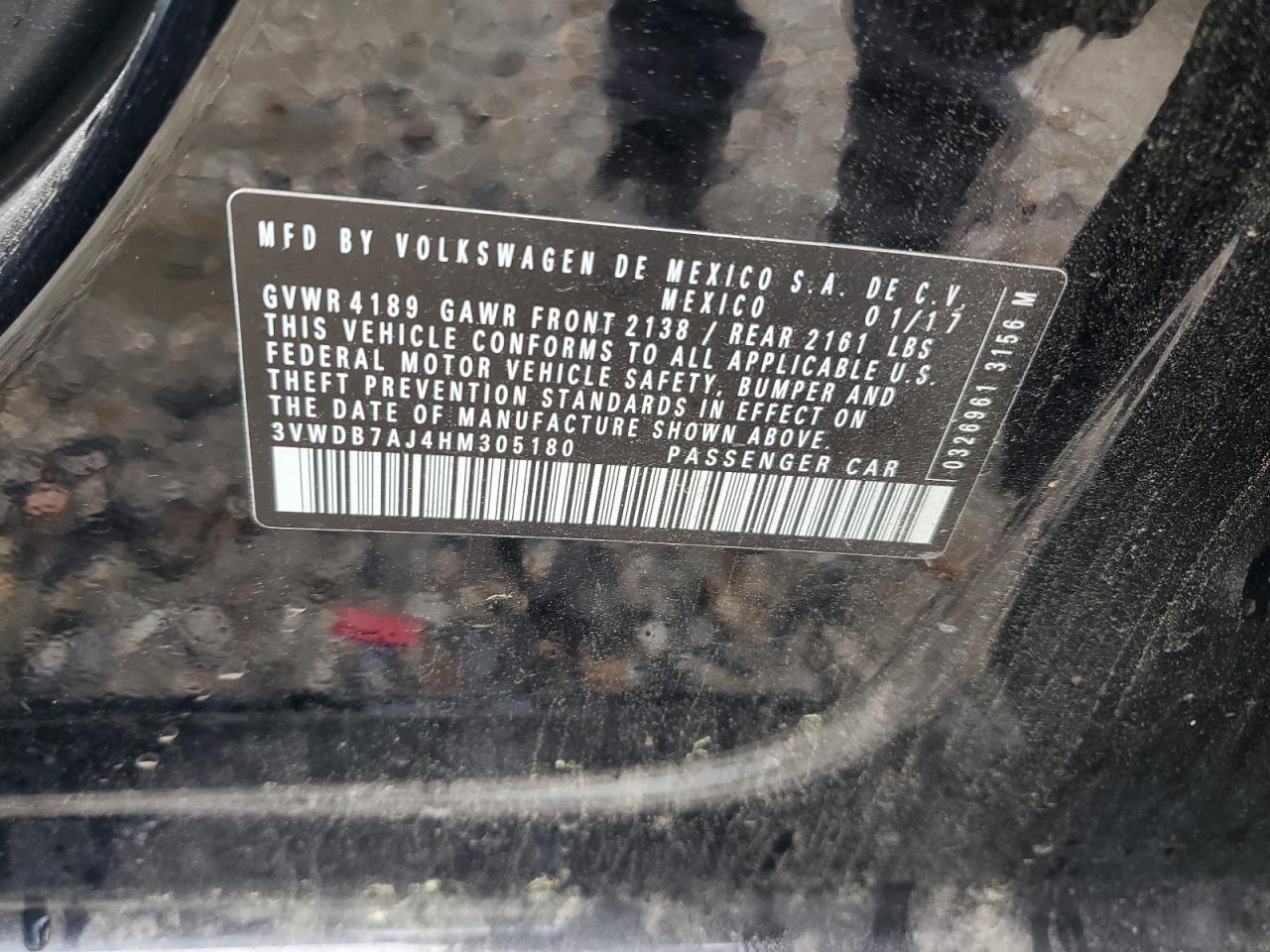 3VWDB7AJ4HM305180 2017 Volkswagen Jetta Se