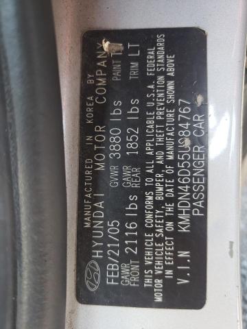 2005 Hyundai Elantra Gls VIN: KMHDN46D55U084767 Lot: 60481844