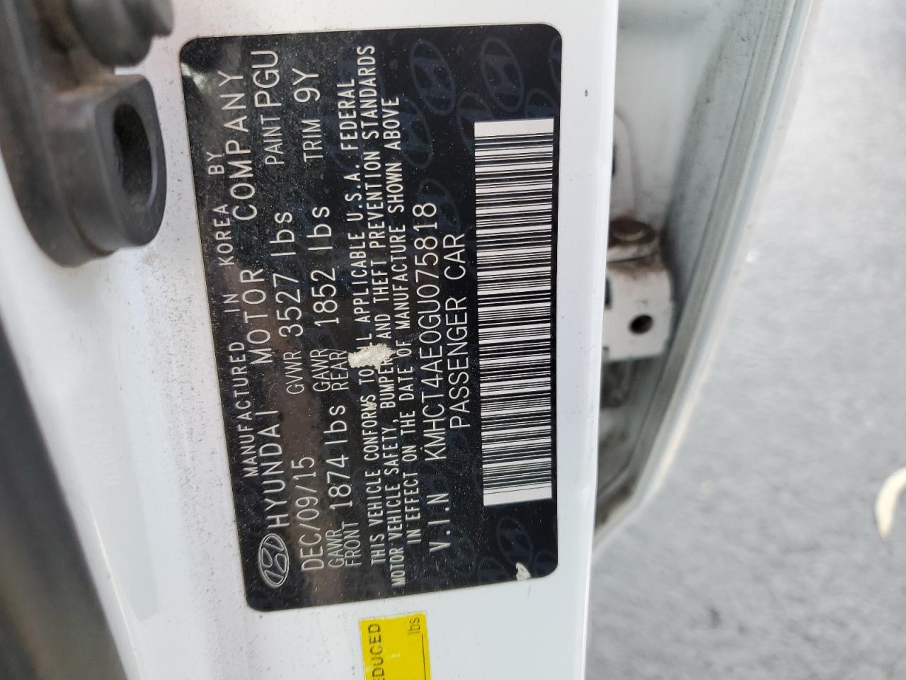 KMHCT4AE0GU075818 2016 Hyundai Accent Se