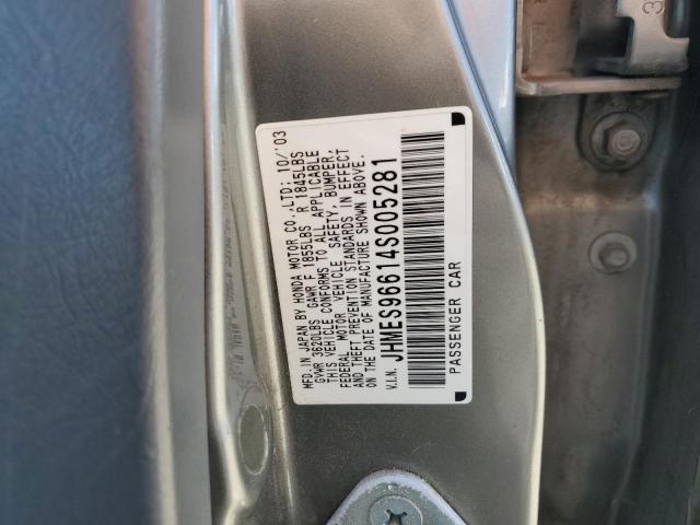 2004 Honda Civic Hybrid VIN: JHMES96614S005281 Lot: 59181844