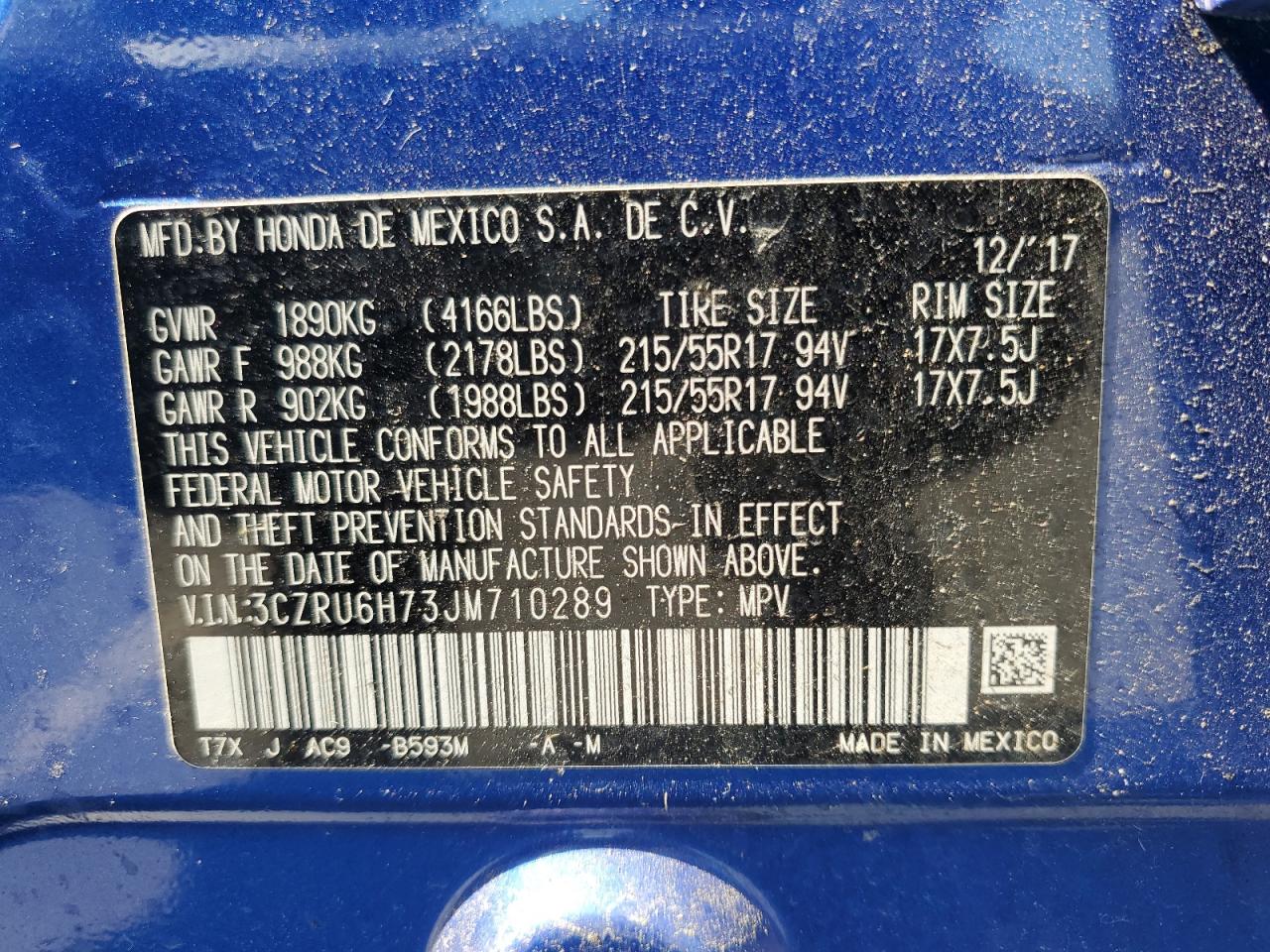 3CZRU6H73JM710289 2018 Honda Hr-V Exl