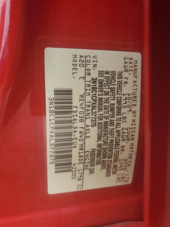 3N1BC1CPXAL377375 2010 Nissan Versa S