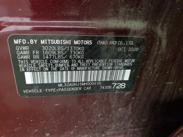 2021 Mitsubishi Mirage Es VIN: ML32AUHJ1MH000495 Lot: 57475904