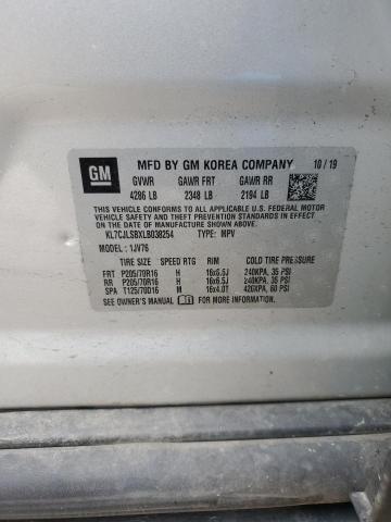 2020 Chevrolet Trax 1Lt VIN: KL7CJLSBXLB038254 Lot: 58859554