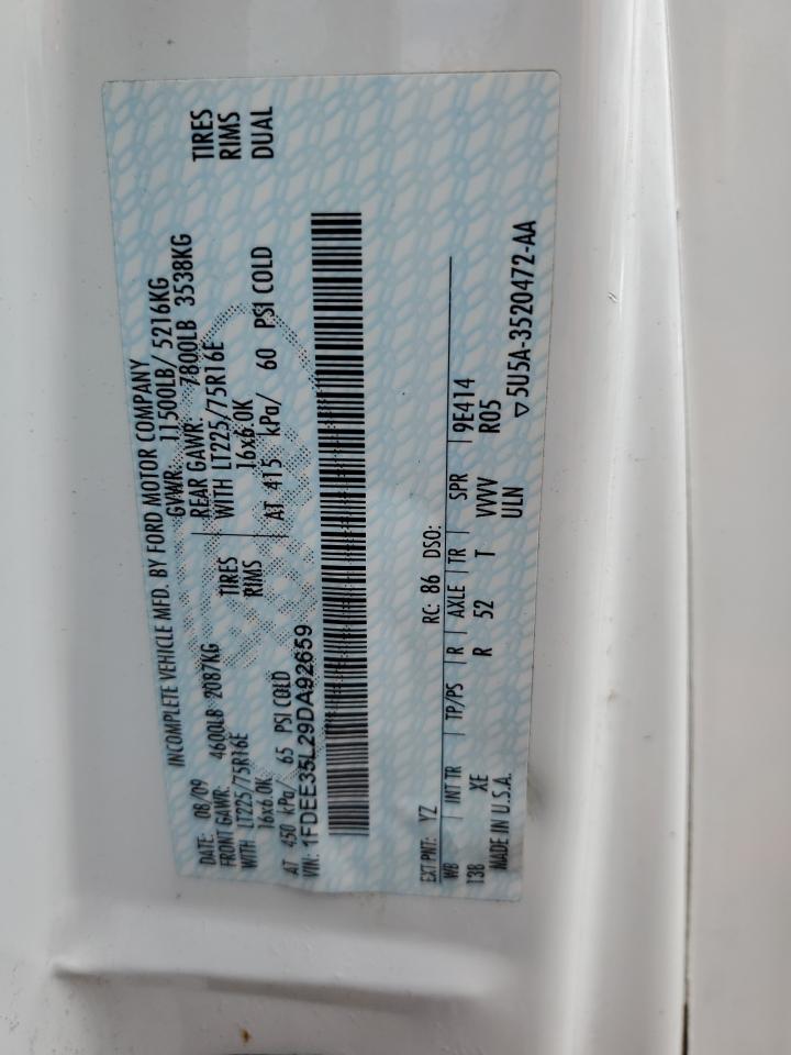 1FDEE35L29DA92659 2009 Ford Econoline E350 Super Duty Cutaway Van