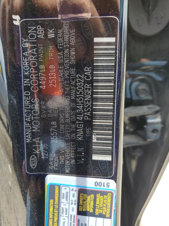 KNAGT4L34H5150322 2017 Kia Optima Lx