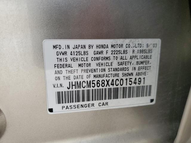 2004 Honda Accord Ex VIN: JHMCM568X4C015491 Lot: 57830004