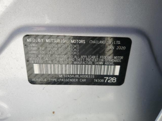 2020 Mitsubishi Mirage Le VIN: ML32A5HJ8LH006315 Lot: 58668784