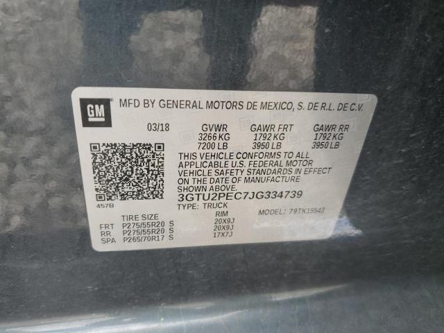 2018 GMC Sierra K1500 Denali VIN: 3GTU2PEC7JG334739 Lot: 57082674