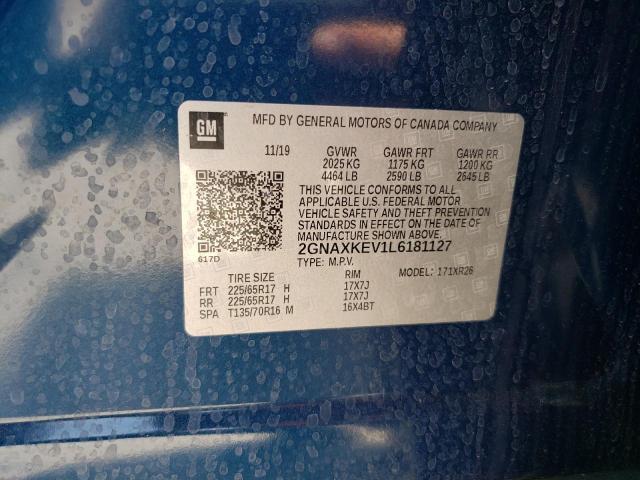 2020 Chevrolet Equinox Lt VIN: 2GNAXKEV1L6181127 Lot: 58099724