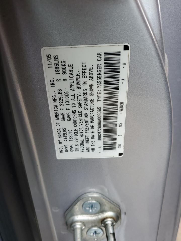 1HGCM72606A008065 2006 Honda Accord Ex