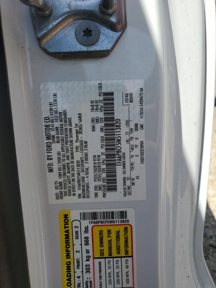 1FA6P8CF5M5113820 2021 Ford Mustang Gt