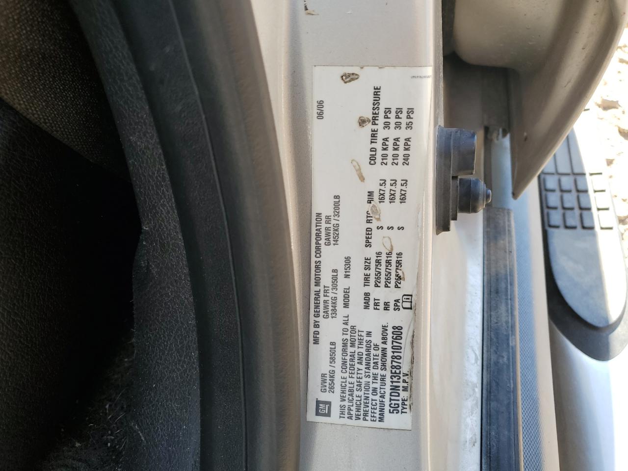 5GTDN13E878107608 2007 Hummer H3