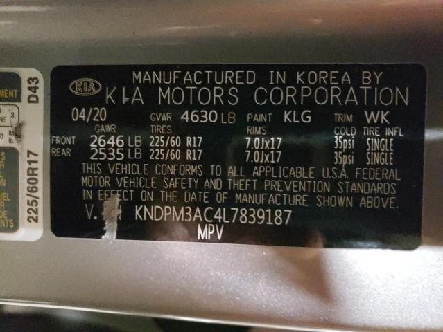2020 KIA SPORTAGE L - KNDPM3AC4L7839187