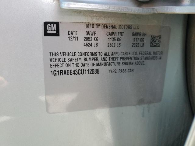 2012 Chevrolet Volt VIN: 1G1RA6E43CU112588 Lot: 55969844