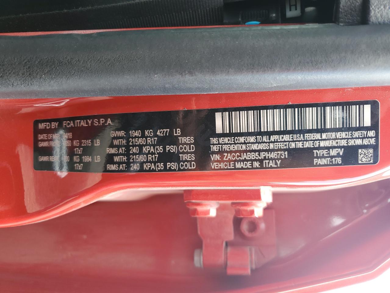 ZACCJABB5JPH46731 2018 Jeep Renegade Latitude
