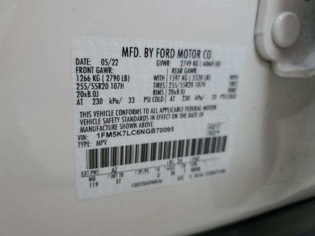 2022 Ford Explorer King Ranch VIN: 1FM5K7LC6NGB70095 Lot: 59421584