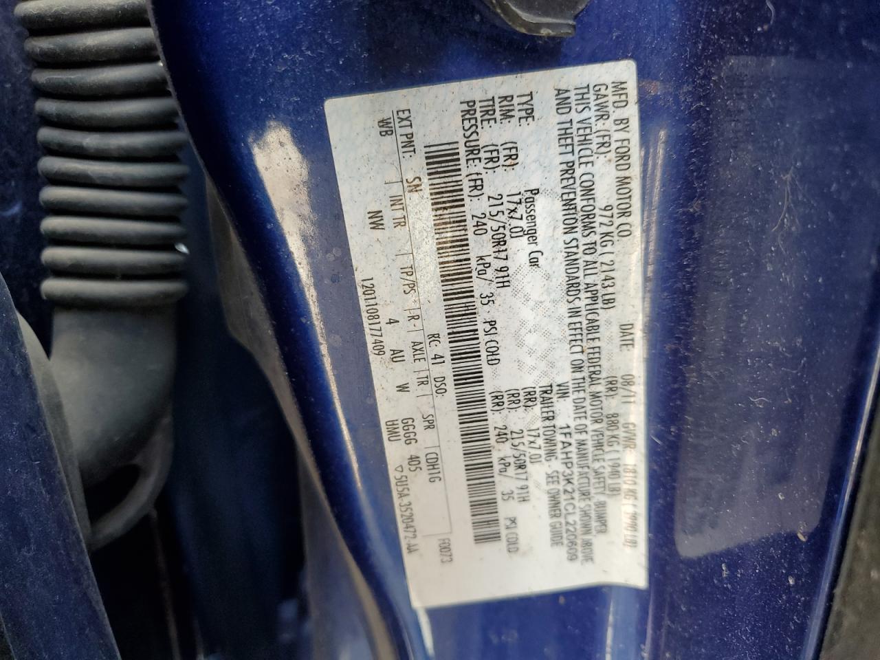 1FAHP3K21CL220609 2012 Ford Focus Se