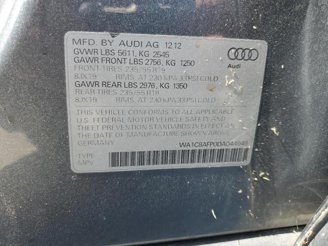 2013 Audi Q5 Premium Hybrid VIN: WA1C8AFP0DA044946 Lot: 56457634